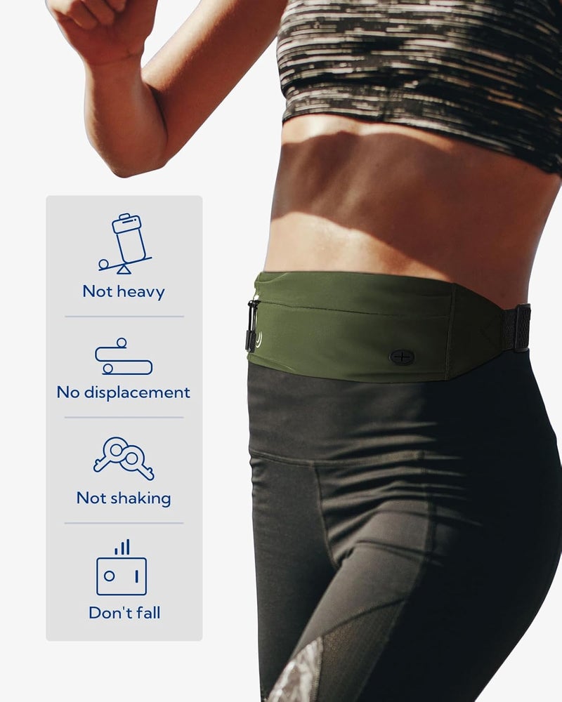 WATERFLY Running Belt Fanny Pack: Runner Marathon Jogging Waist Pack Sport Workout Exercise Fitness Phone Holder Belt for Men Women Jogger Slim Waistband - Image 2