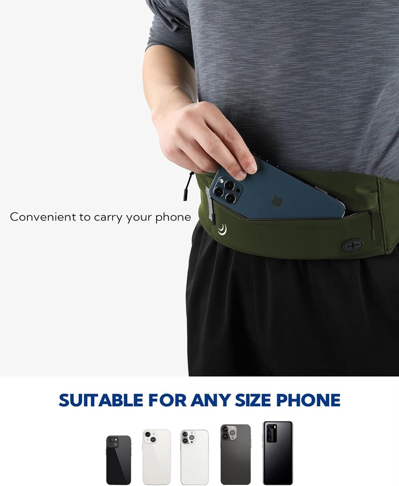 WATERFLY Running Belt Fanny Pack: Runner Marathon Jogging Waist Pack Sport Workout Exercise Fitness Phone Holder Belt for Men Women Jogger Slim Waistband - Image 3