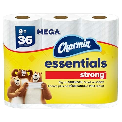 Charmin Essentials Strong Toilet Paper 9 Mega Rolls 36 Regular Rolls