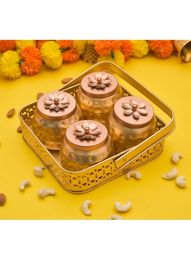 Webelkart | Table Decoration Item | Diwali Decor Items| Serving Pots tylish Storage Box |Chocolate Container (Set of 4) - Image 1