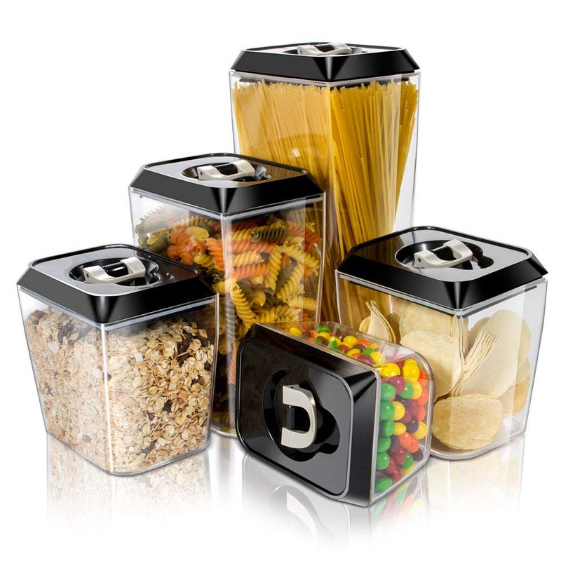 5Pack Airtight BPAFree Food Storage Containers with Durable Pantry Seal Lids