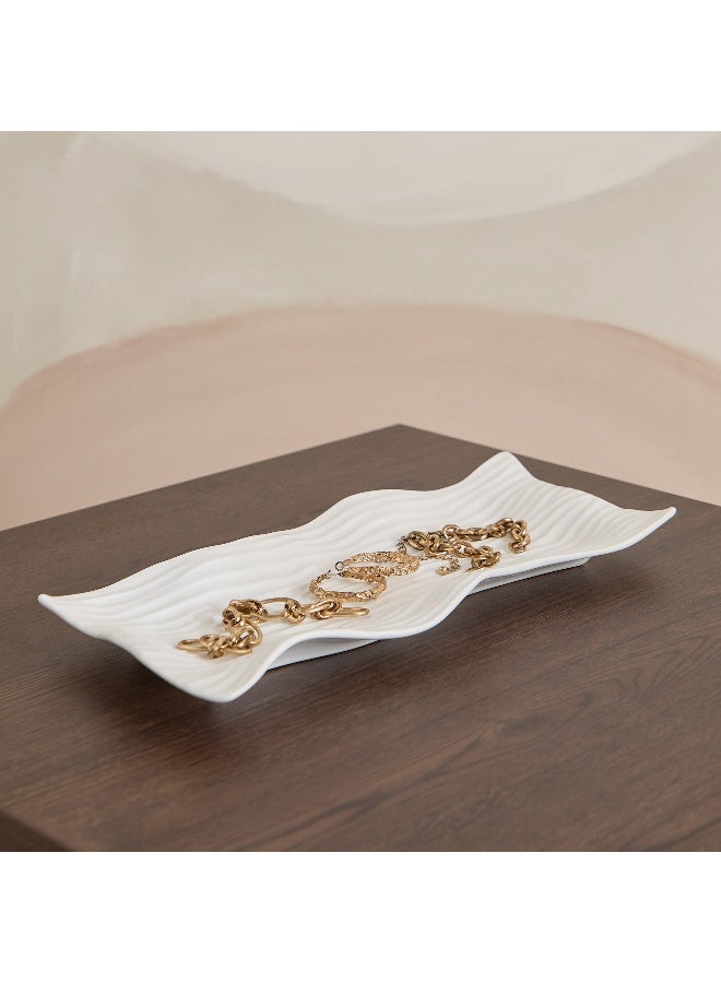 Home Box صينية ديكور سيراميكية - بيضاء - قطعة واحدة - Image 1