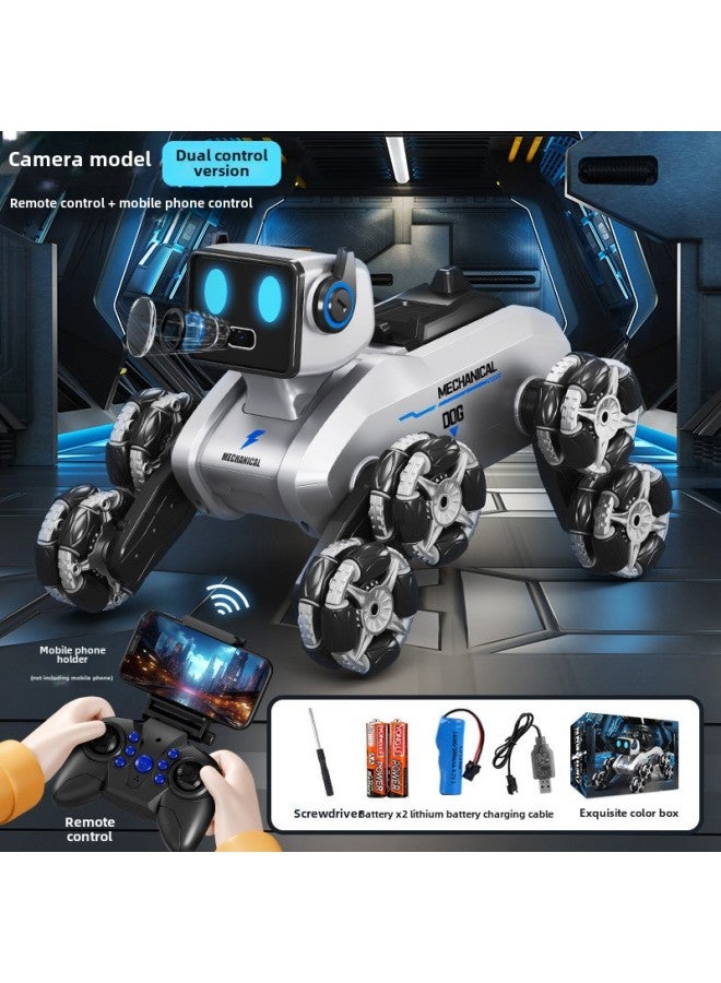 Children's Remote Control Car Electric Intelligent Robot Dog Toy Children's Car Eight Wheel Gesture Three Induction Boy Robot-Colour:8k Remote Real-time Reconnaissance Camera And Photo Taking -Specification:1 Set Of Lithium Batteries + Remote Control Battery + Screwdriver + Exquisite Gift Box + Warranty  - Image 1