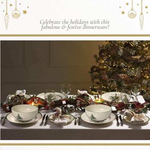 Spode Christmas Tree Large Round Bowl - 10-Inch Porcelain Serving Dish for Salad, Pasta & Side Dishes - Iconic Holiday Design with Green Trim, Dishwasher, Microwave Safe - Festive Gatherings - Image 5