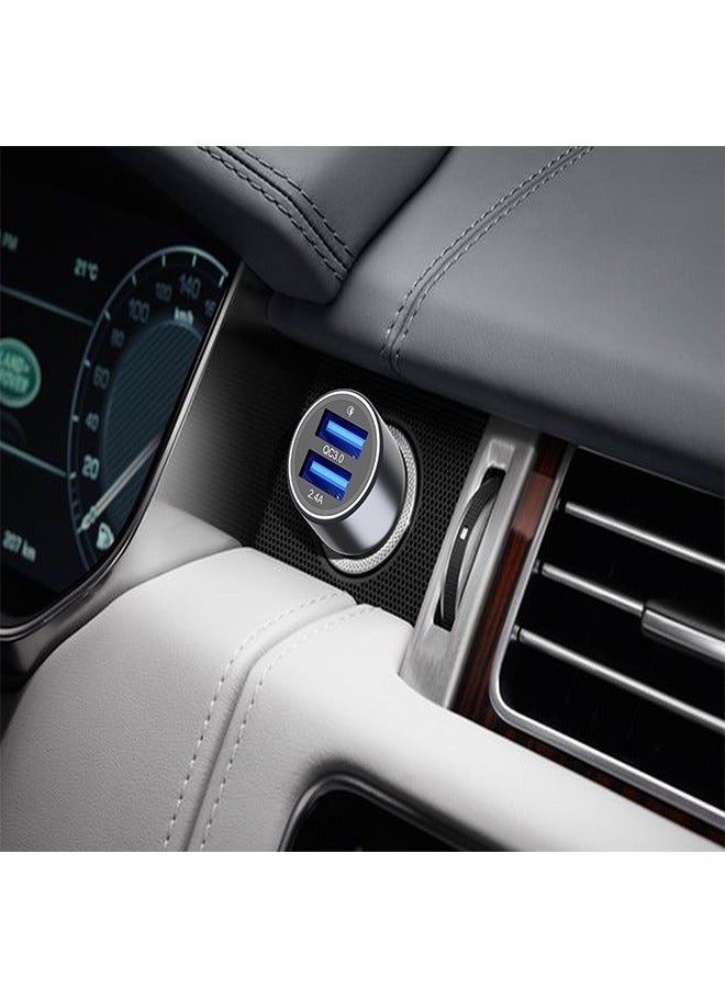 سبارك بيري شاحن سيارة ليد 2 منفذ (USB + USB) 30 وات (فضي) - Image 3