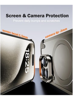 Generic Metal Phone Case for iPhone 15 Pro Max Silver with Phone Screen Protector  - Image 4