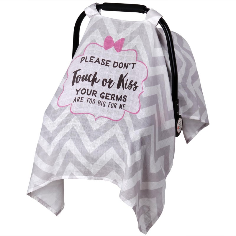 Metplus Muslin Carseat Cover for Babies,Breathable Infant Carseat Cover Lightweight Baby Carrier Cover for Girls Boys, Fit Spring Summer/Hot Days/Warm Weather - Image 1