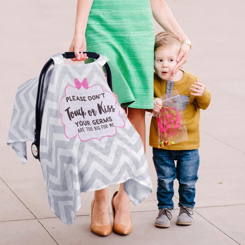 Metplus Muslin Carseat Cover for Babies,Breathable Infant Carseat Cover Lightweight Baby Carrier Cover for Girls Boys, Fit Spring Summer/Hot Days/Warm Weather - Image 4