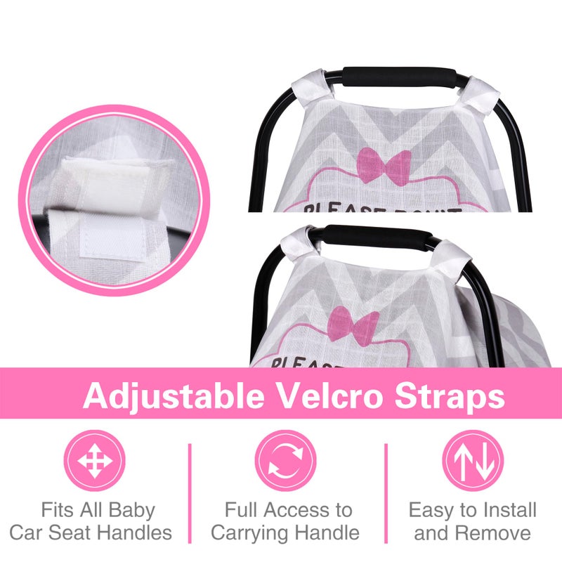 Metplus Muslin Carseat Cover for Babies,Breathable Infant Carseat Cover Lightweight Baby Carrier Cover for Girls Boys, Fit Spring Summer/Hot Days/Warm Weather - Image 2