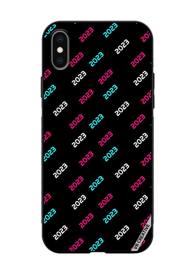 VR CREATIVE Protective Case Cover For Apple iPhone XS Max Creative Concept Of 2023 Happy New Year Design Multicolour