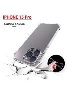 IDEWEI iphone 15 Pro Case, Slim Flexible TPU Airbag Bumper Shock Absorption Rubber Soft Silicone Case Cover Fit for Apple iphone 15 Pro (Clear)  - Image 3