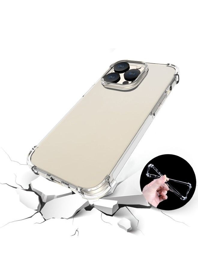 IDEWEI - iphone 15 Pro Case, Slim Flexible TPU Airbag Bumper Shock Absorption Rubber Soft Silicone Case Cover Fit for Apple iphone 15 Pro (Clear) - Image 1