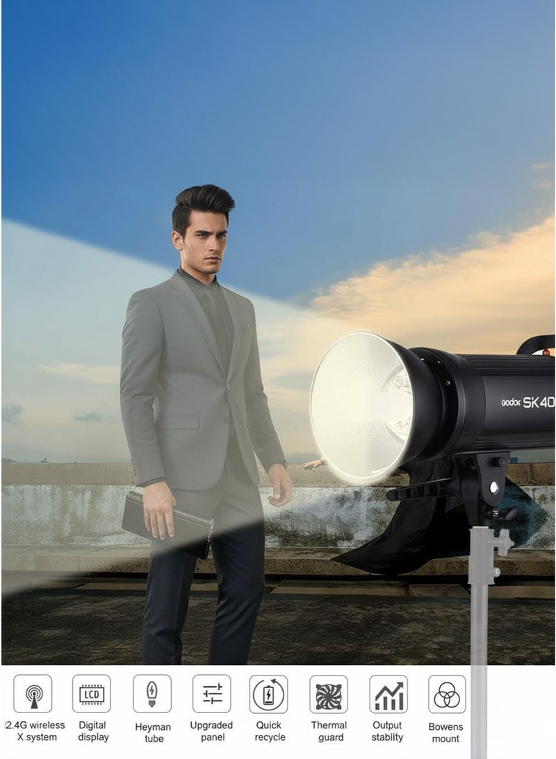 Godox Professional Compact 400Ws Studio Flash Strobe Light Built-in Godox 2.4G Wireless X System GN65 5600K with 150W Modeling Lamp for E-commerce Product Portrait Lifestyle Photography - Image 1