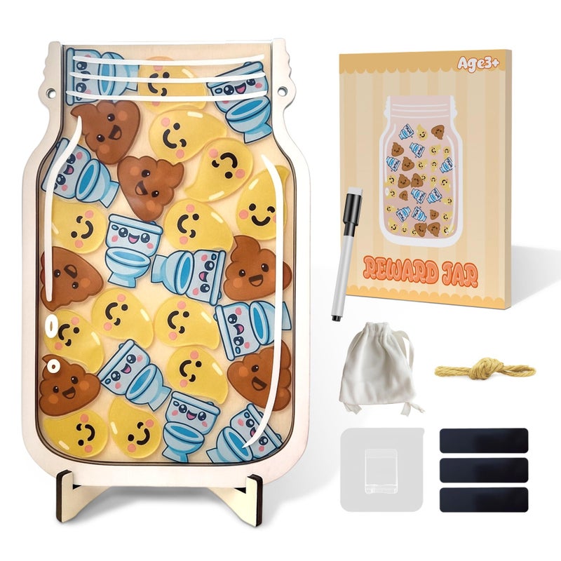 Yoink Reward Jar for Kids, Potty Training Reward Jar with 27 Fun Tokens, Potty Rewards for Toddlers Boys and Girls, Home and Classroom Good Behavior Management Tool - Image 1
