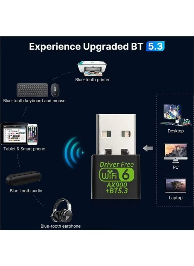 X-level Bluetooth Wireless USB WiFi Adapter, Mini WiFi 6 USB Adapter Dual Band 5GHz 600Mbps + 2.4GHz 286Mbps,USB Wireless Adapter for Desktop PC Laptop,Support Windows 11/10/7  - Image 5