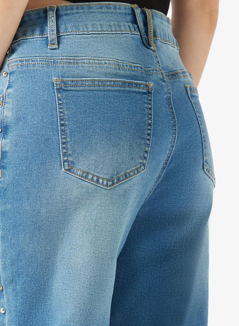 Ginger  High Rise Straight Fit Jeans for Women | Best Price UAE
