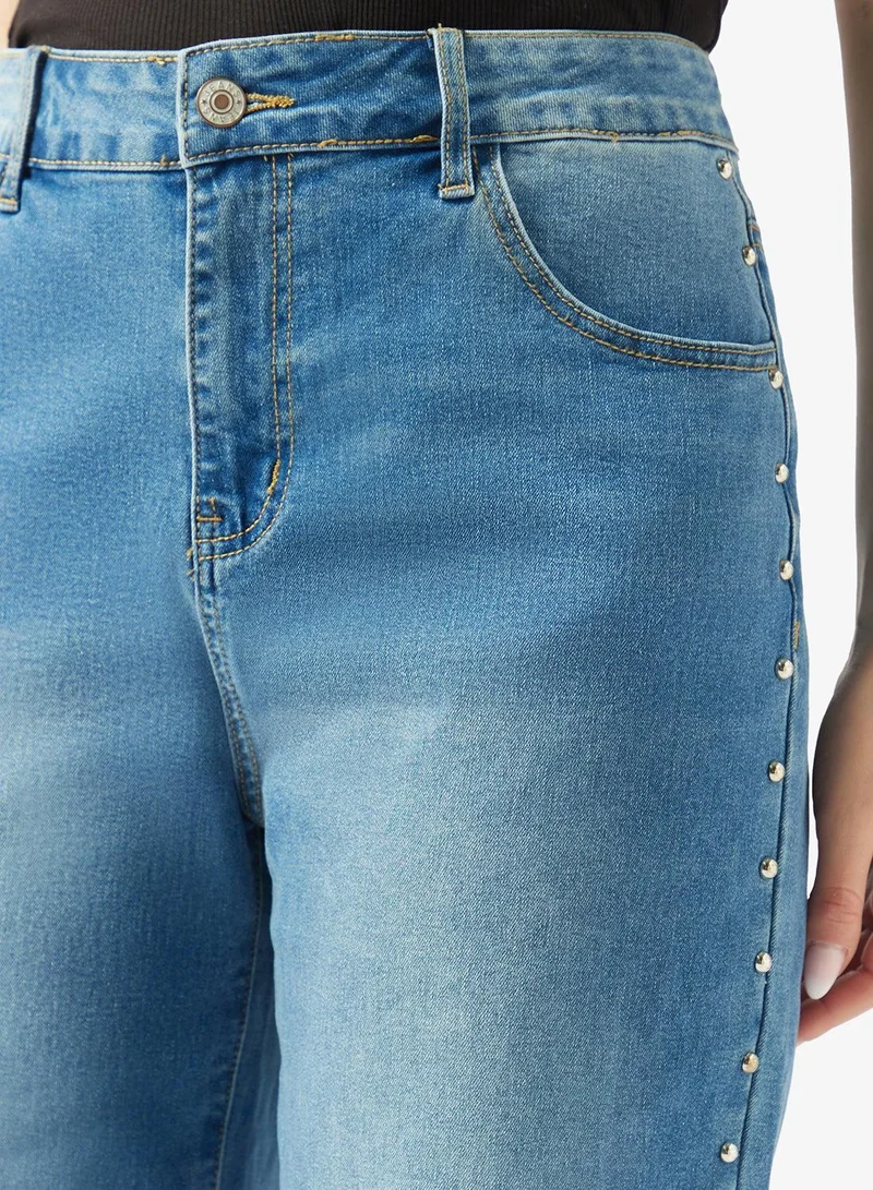 Ginger  High Rise Straight Fit Jeans for Women | Best Price UAE