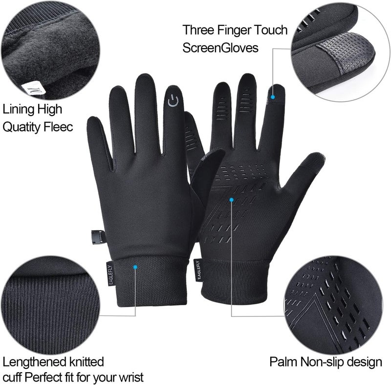 EAGLEFLY Store Winter Gloves Women Men Waterproof Warm Gloves with Touch Screen Fingers Thermal Glove for Men Women Running Riding Cycling Driving Windproof Water Resistant - Image 2