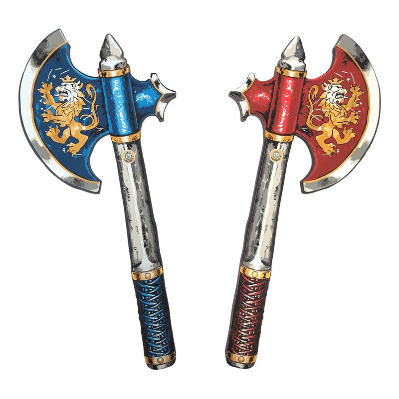 Liontouch Noble Knight Foam Axes for Boys Blue Red Age 38 Years Medieval Pretend Play Toy Set for Boys Safe Weapon Accessories for Dress Up Knight Costumes - Image 2