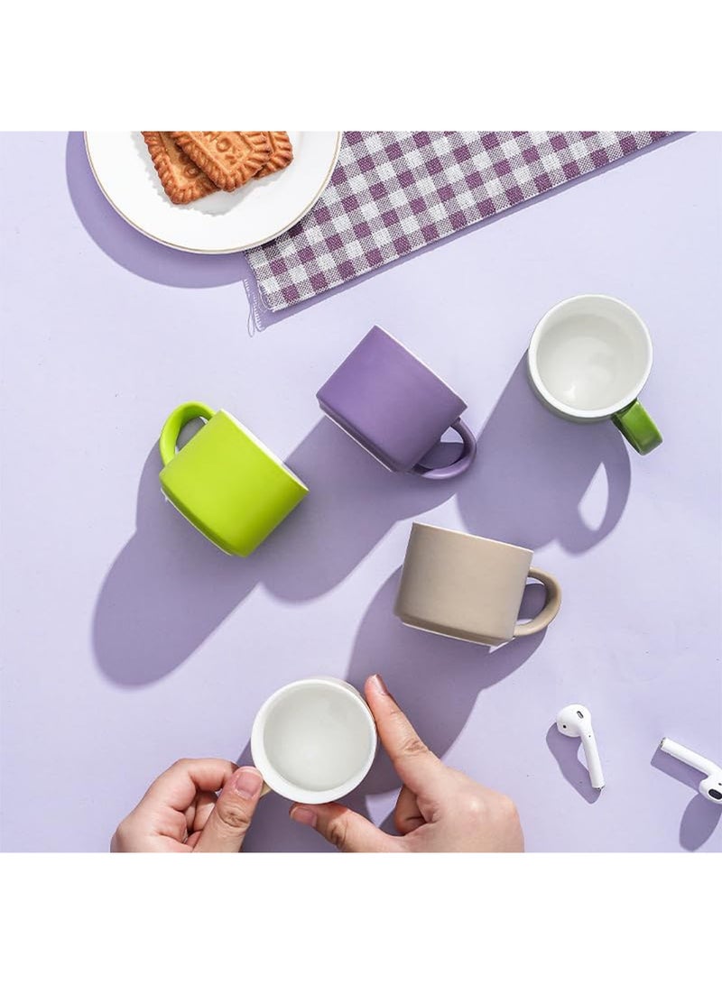 GT-Wheel 5 Coffee Mugs 80ml Stack able Espresso Cups Ceramic Mugs for Specialty Coffee Drinks - Image 3