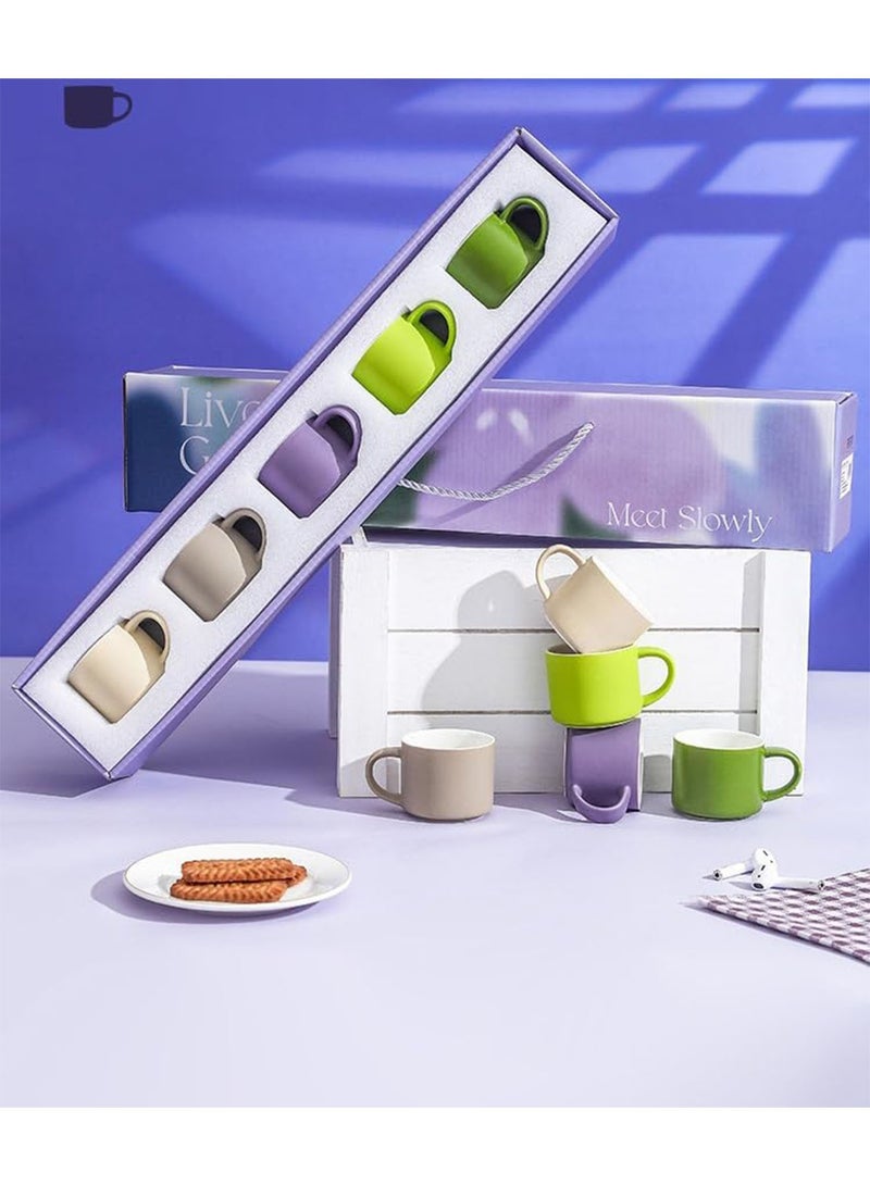 GT-Wheel 5 Coffee Mugs 80ml Stack able Espresso Cups Ceramic Mugs for Specialty Coffee Drinks - Image 4