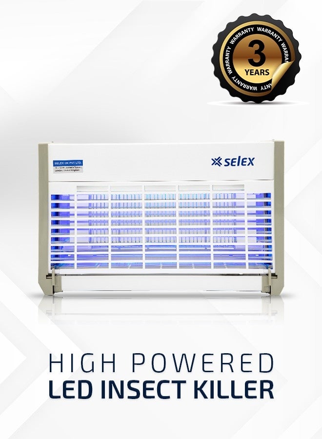 Selex LED Insect Killer with LED UV Tubes – 2*5W, Wall/Ceiling Mounted – No Spray, Safe & Economical Bug Zapper (3 Year Warranty) - Image 1