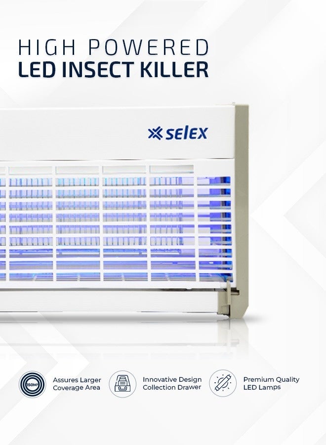Selex LED Insect Killer with LED UV Tubes – 2*5W, Wall/Ceiling Mounted – No Spray, Safe & Economical Bug Zapper (3 Year Warranty) - Image 5