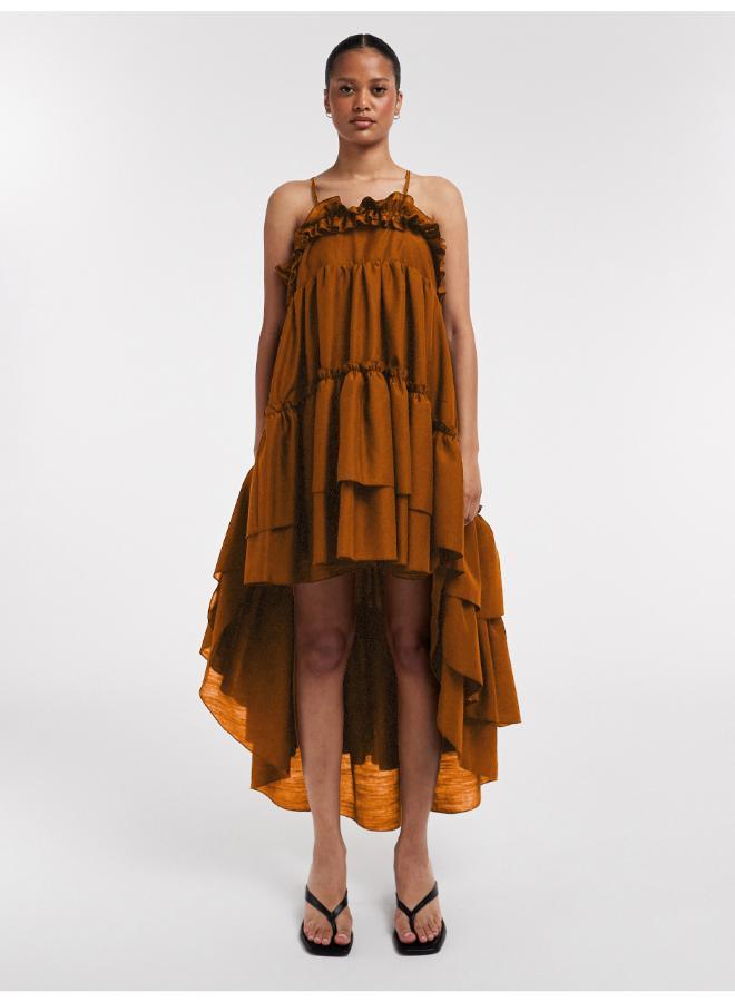 TOPSHOP Casual Sleeveless Frill Midi Dress - Image 1