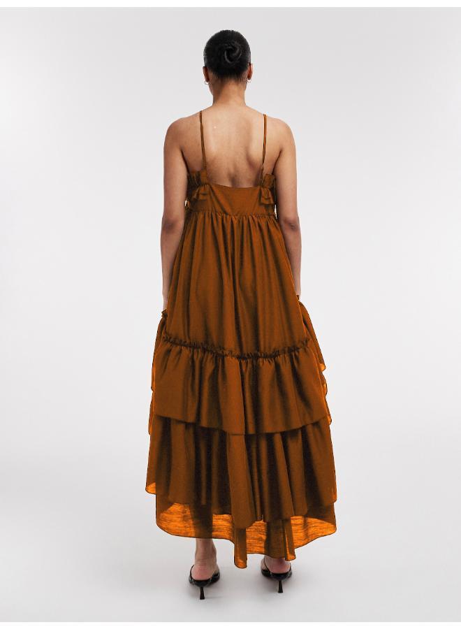 TOPSHOP Casual Sleeveless Frill Midi Dress - Image 2