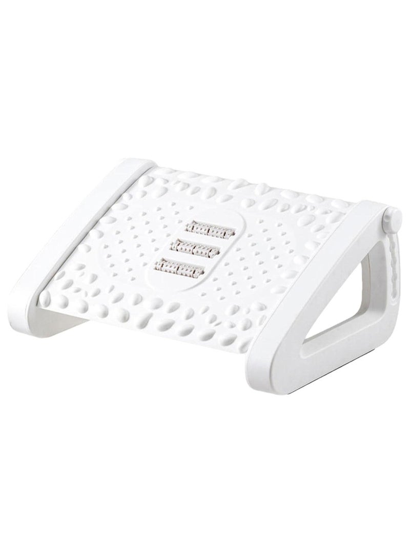 Arabest Under Desk Footrest, Adjustable Foot Rest with Massage Texture and Roller, Ergonomic Step Stool with 6 Height Position for Home, Office, School (White)  - Image 3