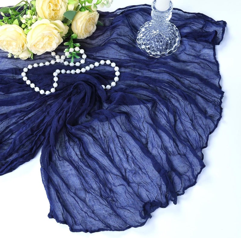 Levesica 3 Pack Royal Blue Cheesecloth Table Runner 10Ft Gauze Cheese Cloth Table Runner 35x120 Inch - Image 5
