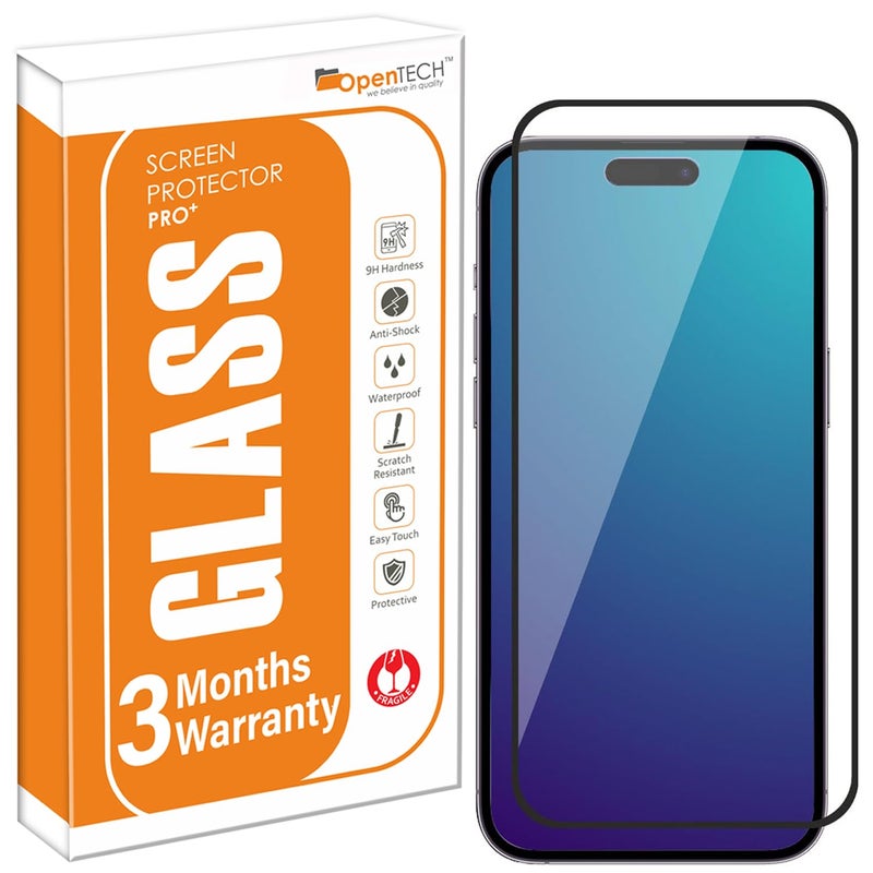 OpenTech ® Military-Grade Tempered Glass Screen Protector Compatible for iPhone 17 with Edge to Edge Coverage - Case Friendly, Anti-scratch and Bubble free installation kit (6.3 Inches) - Image 1