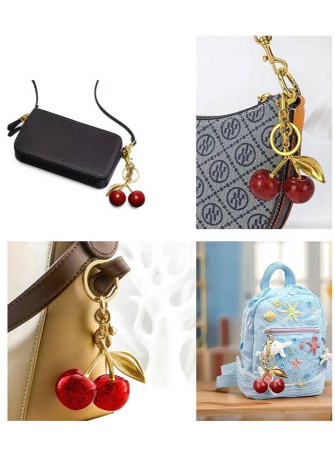واي جيه سحر حقيبة الكرز، سحر الحقيبة، سلسلة مفاتيح - ملحقات السيارة الكرز، ملحق حقيبة، هدايا لسيدات، حقائب، حقائب يد، محافظ، حقائب ظهر - Image 5