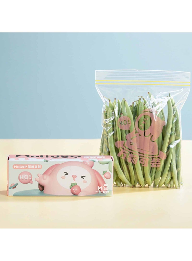 Cute Resealable Food Storage Bags -  (20 pcs) for Freshness and Organization size M  - Image 1