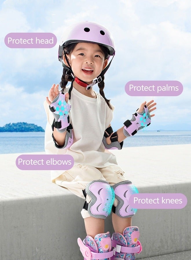 MIXDE 7 PCS Adjustable Helmet Sports Protective Gear Set with Elbow Knee Wrist Pads for Multi-Sports Skateboarding Bike Riding Scooter Inline skatings Longboard Roller Skate  - Image 2