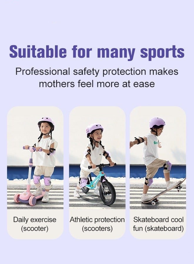 MIXDE 7 PCS Adjustable Helmet Sports Protective Gear Set with Elbow Knee Wrist Pads for Multi-Sports Skateboarding Bike Riding Scooter Inline skatings Longboard Roller Skate  - Image 5