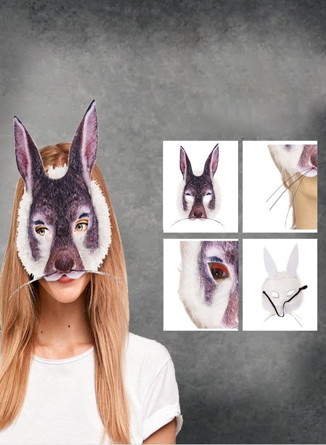 Hosfairy 1Pcs Halloween Rabbit Mask Animal Rabbit Mask Animal Face Mask for Halloween Easter Costume Party Cosplay Props - Image 2