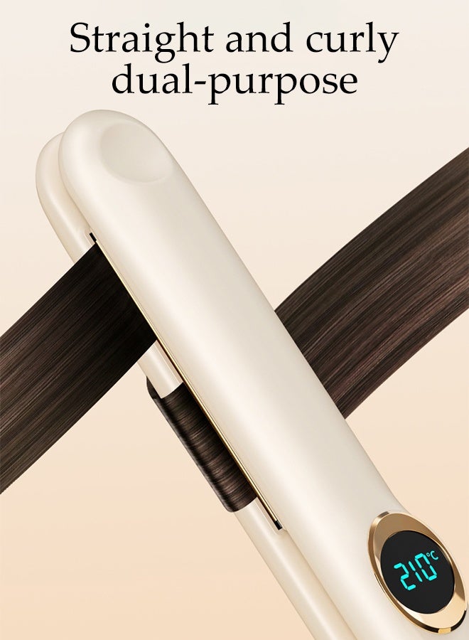 DUNISO Ceramic Hair Straightener 2 in 1 Hair Straighteners and Curlers with Advanced Ceramic Coating 3D Floating Heating Panel Ceramic Ionic Straightening Iron Quick Heat Up 12 Speed Temperature Control with LCD Display for Curl, Wave, Straighten Hair - Image 3