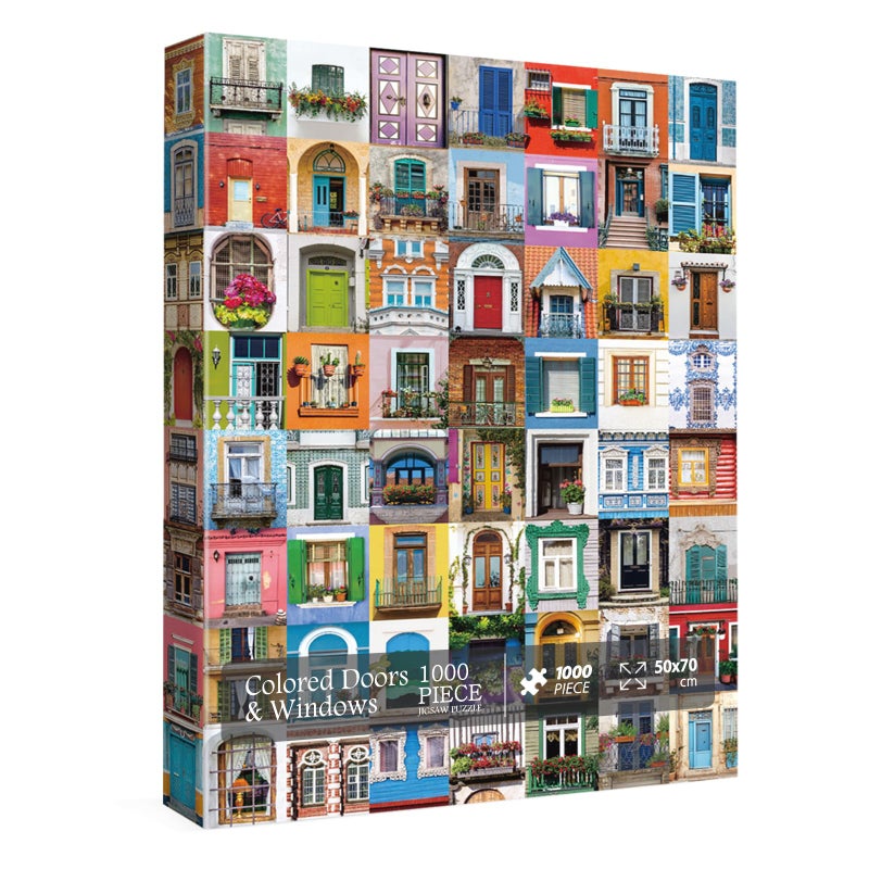 BBOLDIN Colorful Doors and Window Jigsaw Puzzles for Adults 1000 Pieces Vintage Jigsaw Puzzle Funny Art Puzzles for Adults as Family Game Home Decor - Image 4