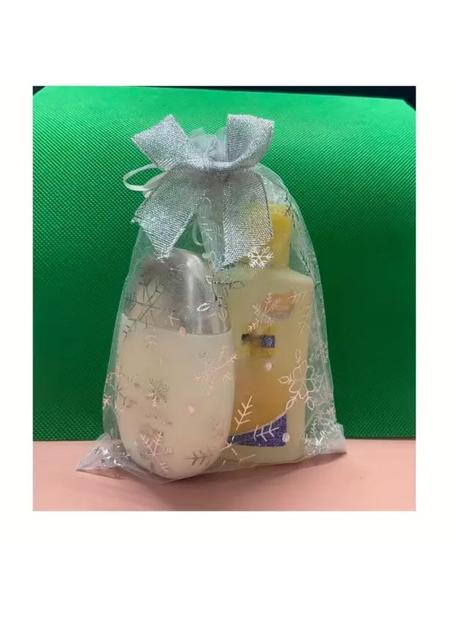 Christmas Snowflake Print Transparent Organza Gift Bag With Bow 20 Pieces 5x7 Inch Festive Holiday Storage Pouch For Presents Decorations And Accessories - Image 1