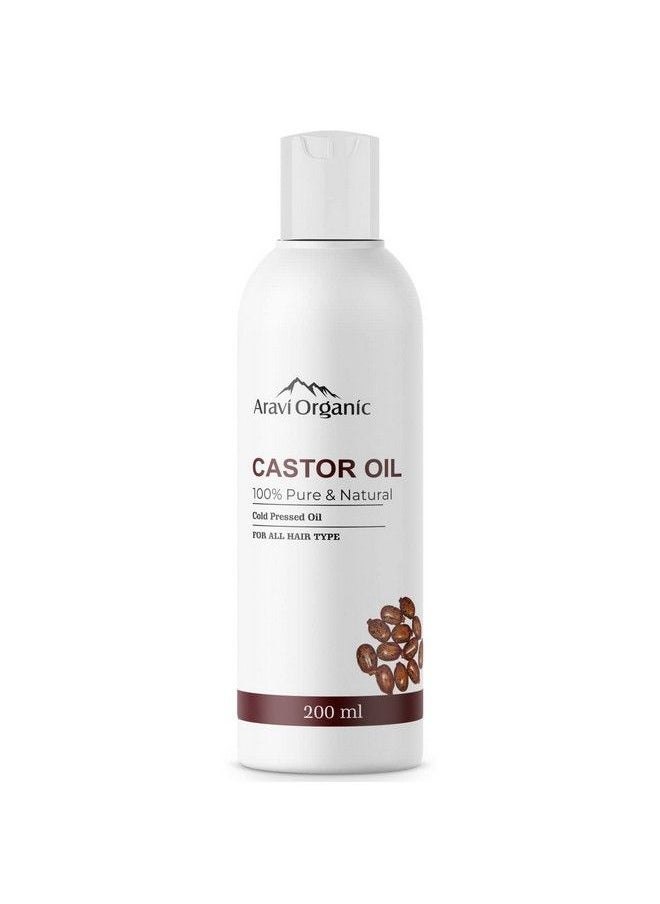 Aravi Organic 100% Pure & Natural Cold Pressed Castor Carrier Oil For Skin & Hair And Nails ; Heals Dry Skin & Hair Scalp ; Reduce Dark Circles ; Controls Acne Pigmentation & Aging Signs ; 200Ml  - Image 2