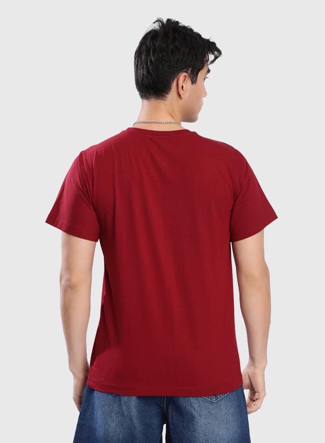Take Two Men Maroon Cotton Lycra Slim Fit T-Shirt By Bene Kleed - Image 4