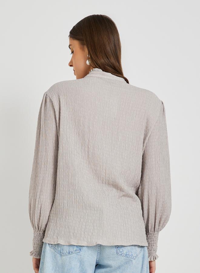 Take Two Texture Long Sleeve Buttoned Shirt - Image 4