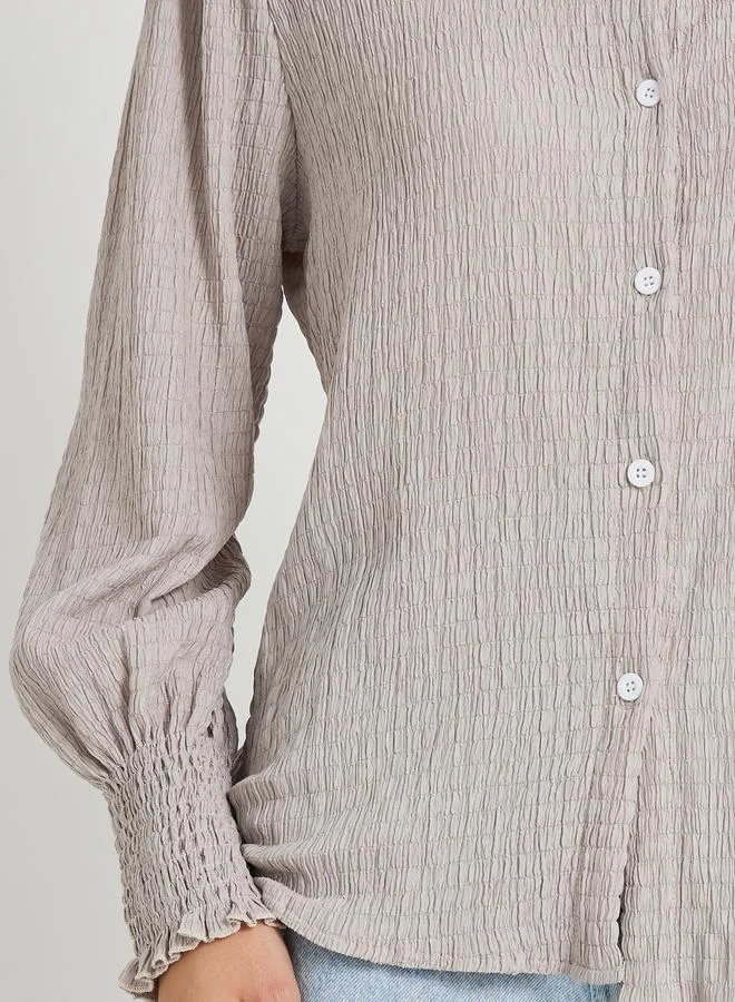 Take Two Take Two Texture Long Sleeve Buttoned Shirt