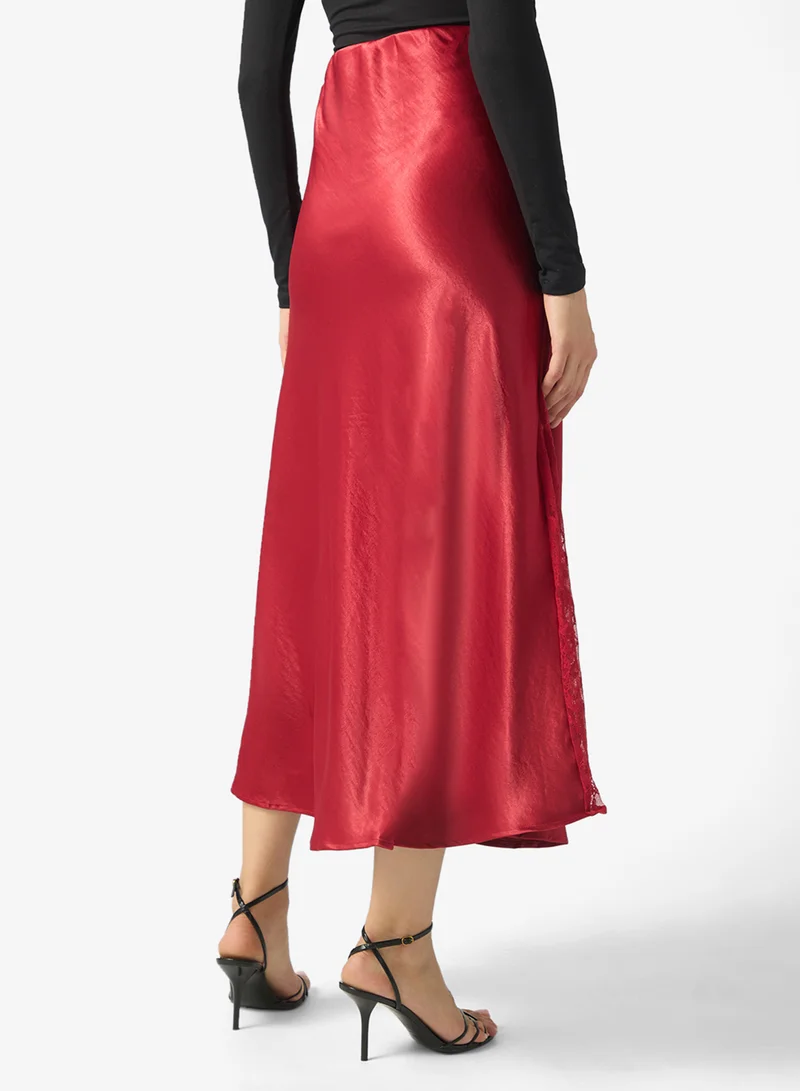 Khizana Skirt With Lace Trim