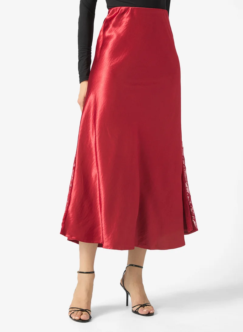 Khizana Skirt With Lace Trim