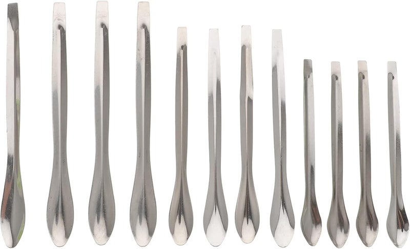 كلاراكو klarako 12pcs Spoon Mini Scklarakos Mini Tools Stainless Steel Scraper lab Spatula Micro Experimental Measuring Scklarako Stainless Steel Measure Scklarako Experiment Measuring Scklarako Metal Set - Image 1