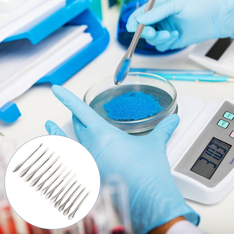 كلاراكو klarako 12pcs Spoon Mini Scklarakos Mini Tools Stainless Steel Scraper lab Spatula Micro Experimental Measuring Scklarako Stainless Steel Measure Scklarako Experiment Measuring Scklarako Metal Set - Image 3