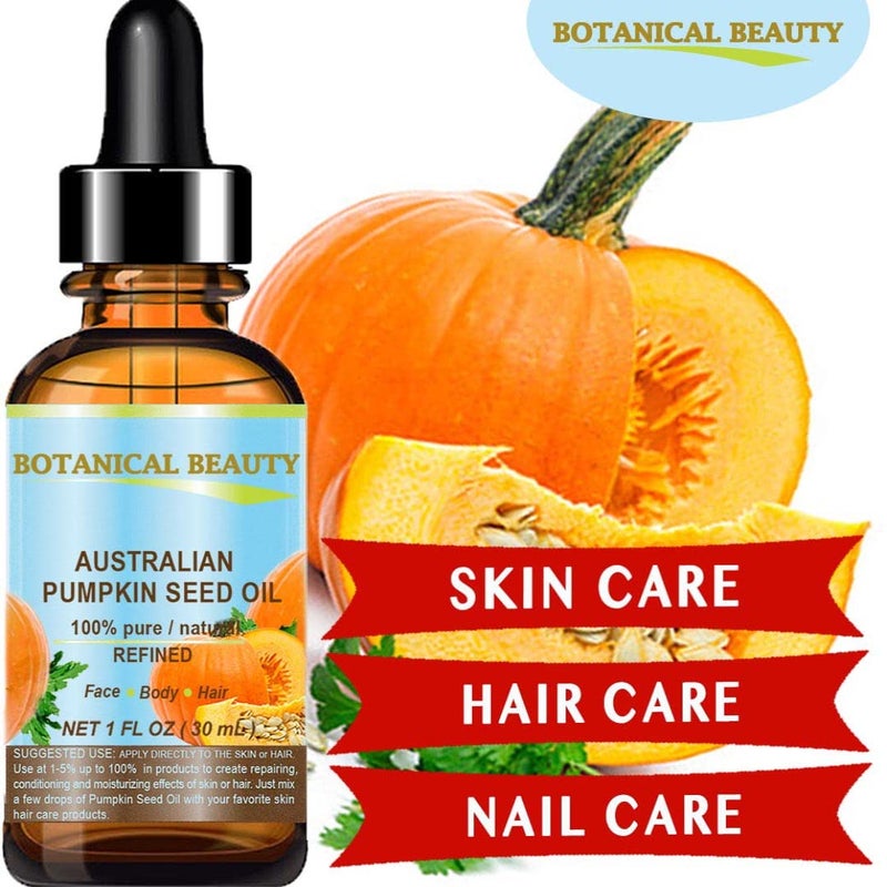 Botanical Beauty Australian PUMPKIN SEED OIL Pure Natural Virgin Unrefined Cold Pressed Carrier Oil. 1 Fl.oz.- 30 ml. for Face, Skin, Hair, Lip, Nails - Image 3