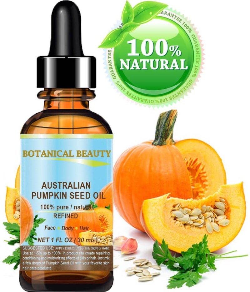 Botanical Beauty Australian PUMPKIN SEED OIL Pure Natural Virgin Unrefined Cold Pressed Carrier Oil. 1 Fl.oz.- 30 ml. for Face, Skin, Hair, Lip, Nails - Image 2